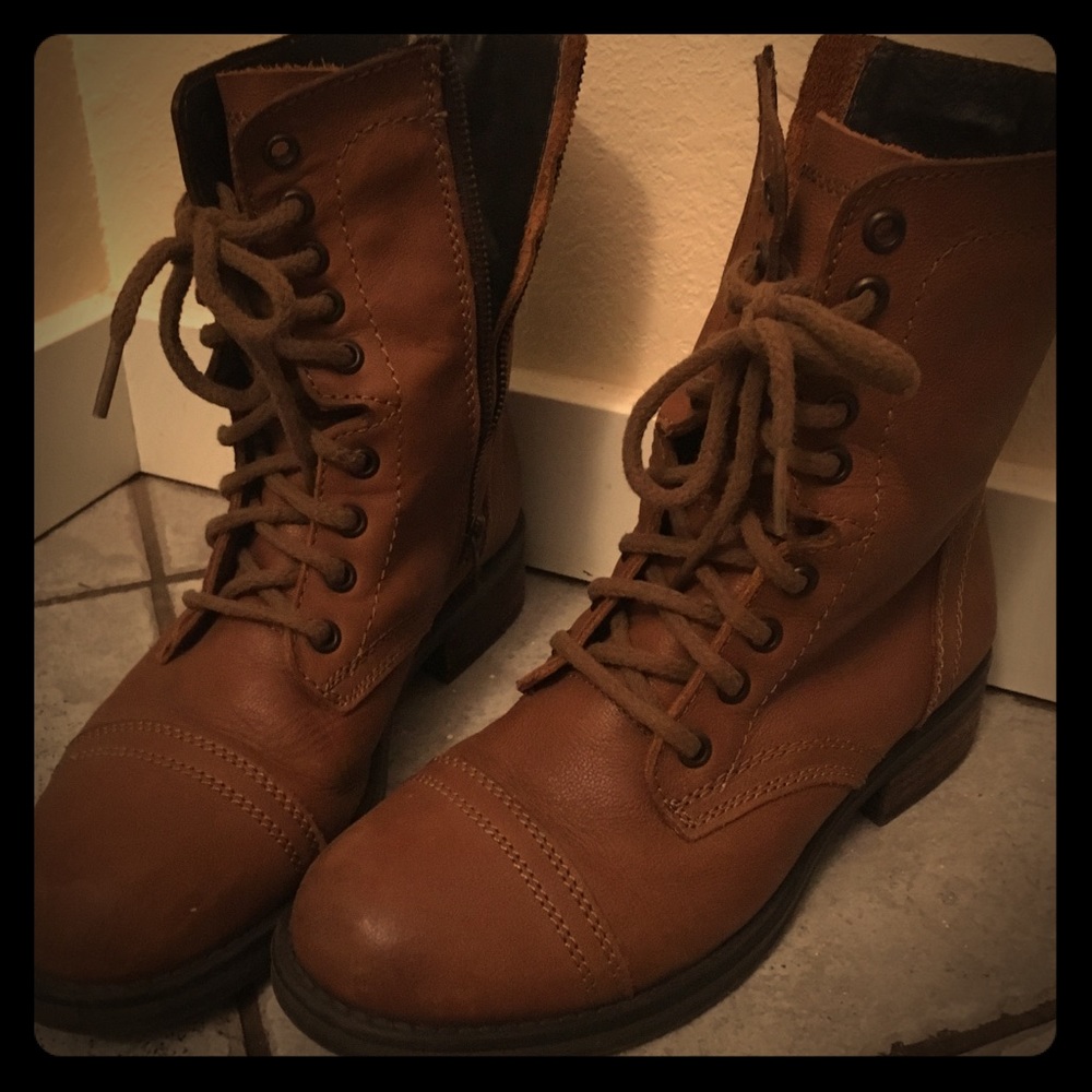 Steve Madden brown leather boots 8.5